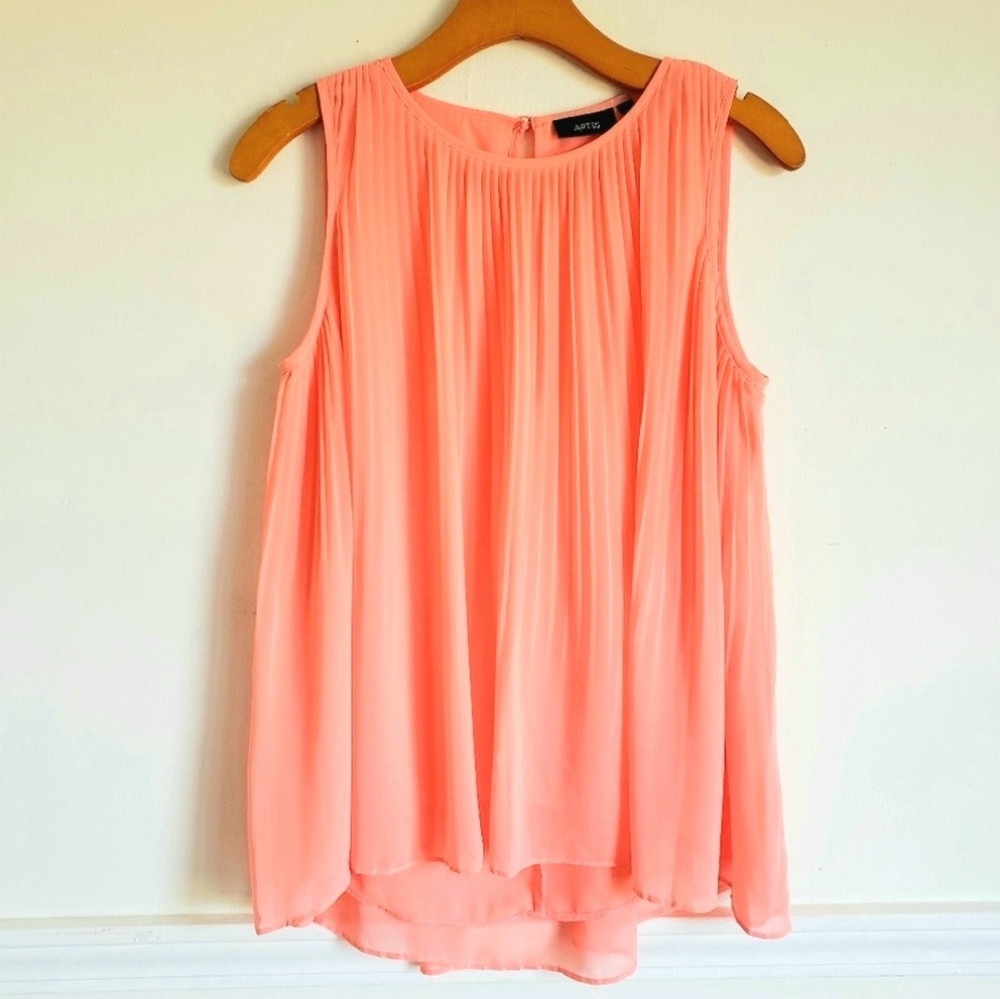 Pleated Coral Top